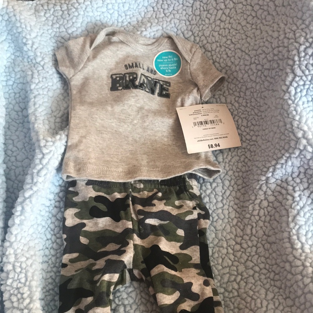 Camo preemie boy outfit